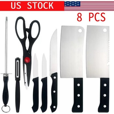 8pcs Professional Kitchen Chef Knife Set Stainless Steel Ultra Sharp Knives