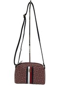 Borsa per fotocamera Tommy Hilfiger a tracolla in tela rosso bordeaux con mon...