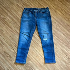Old Navy Boyfriend Skinny Jeans Distressed Blue Denim Women 12 Regular