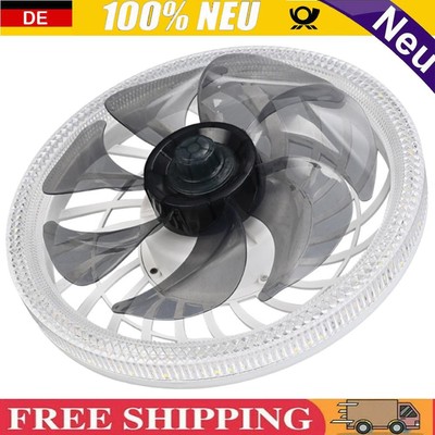 LED Lamp Fan Remote Control Silent Electric Fan with Light 4 Speeds AC 85V-265V