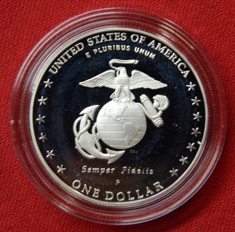 2005 Marine Corps 230th Anniversary Proof Silver Dollar $1 ~ Free USA Shipping - Image 3 of 4