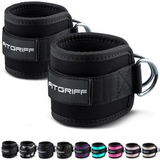 Fitgriff  Ankle Straps V1 for Cable Machine 2 Pieces - Gym Workout Black
