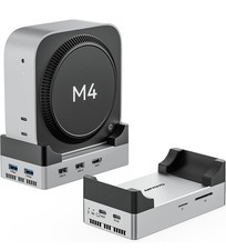 10Gbps Mac mini M4 Dock Stand NVMe SSD Dual HDMI USB-C Hub - NIB