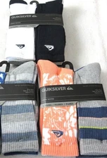 Quiksilver Men's Crew Length socks lot of 5 pairs Size 6-12 NWT Ships Free