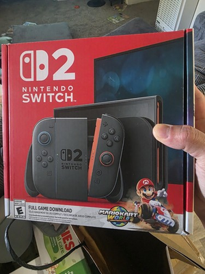 #ad Nintendo Switch 2 Black Handheld System w Mario Kart World Full Game Download $500.00