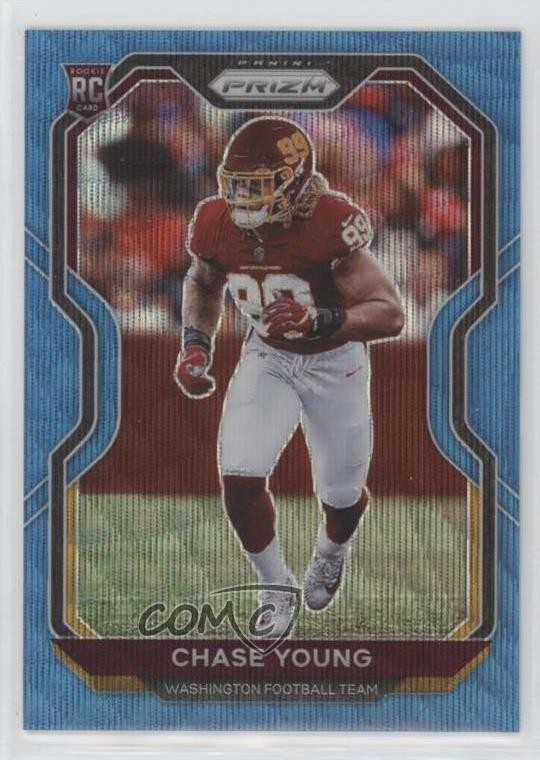 2020 Panini Prizm Rookie Blue Wave Prizm 197/199 Chase Young #383 1t6s