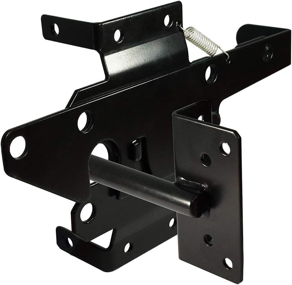 Self-Locking Gate Latch Post Mount Automatic Gravity Lever Wood Fence Gate Latch
