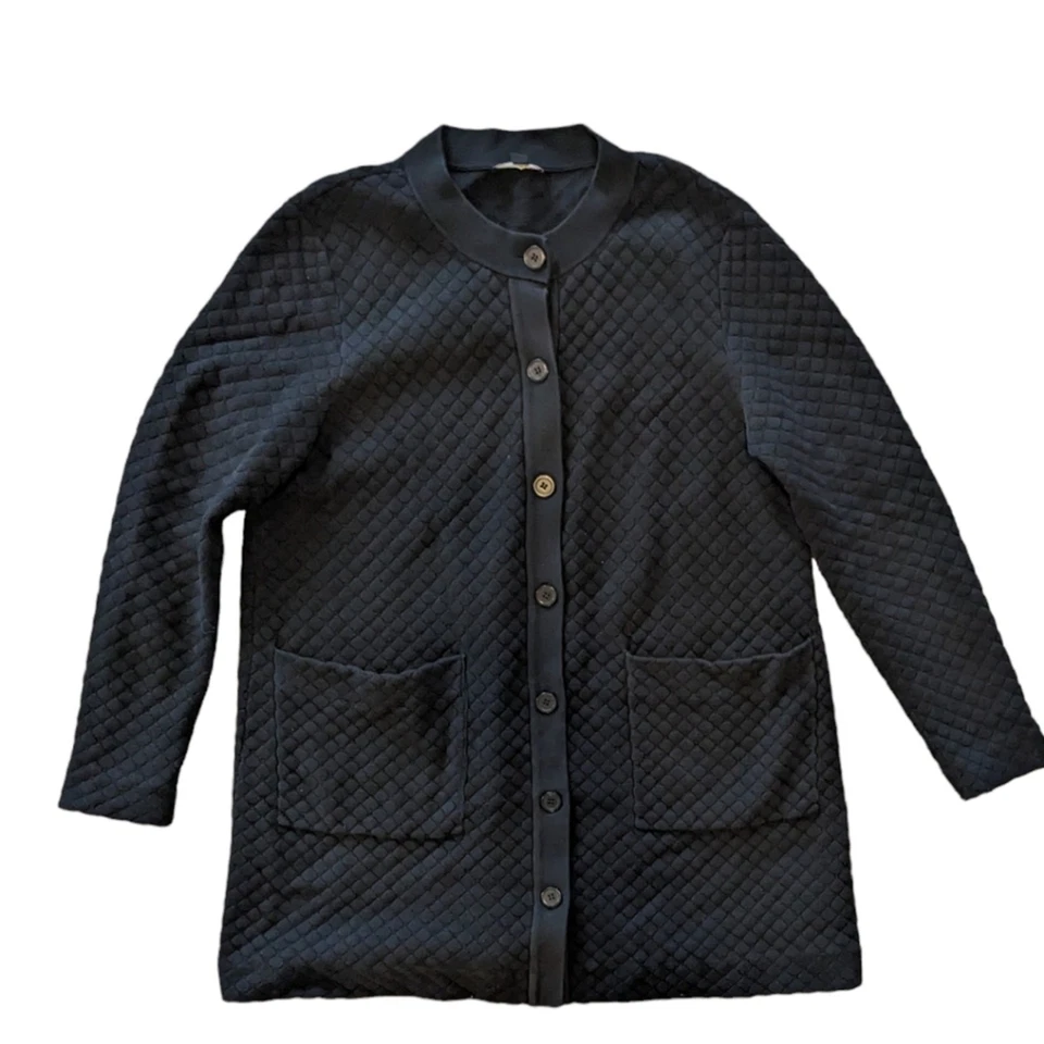 COS Black Textured Button Front Cardigan - Image 2 of 4