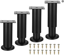 4 Pcs Metal Furniture Legs, 4.7-7 Inch Black Adjustable Furniture Legss, Adju...
