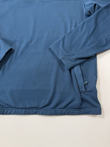 The North Face Hoodie Mens Medium Blue 1/4 Zip Grid Fleece Jacket Pullover Logo - Picture 5 of 9