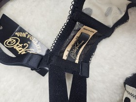 DITA VON TEESE BRA, VON FOLLIES, POLKA DOT, BLACK FRILL, SIZE 12DD, NEW WITH TAG