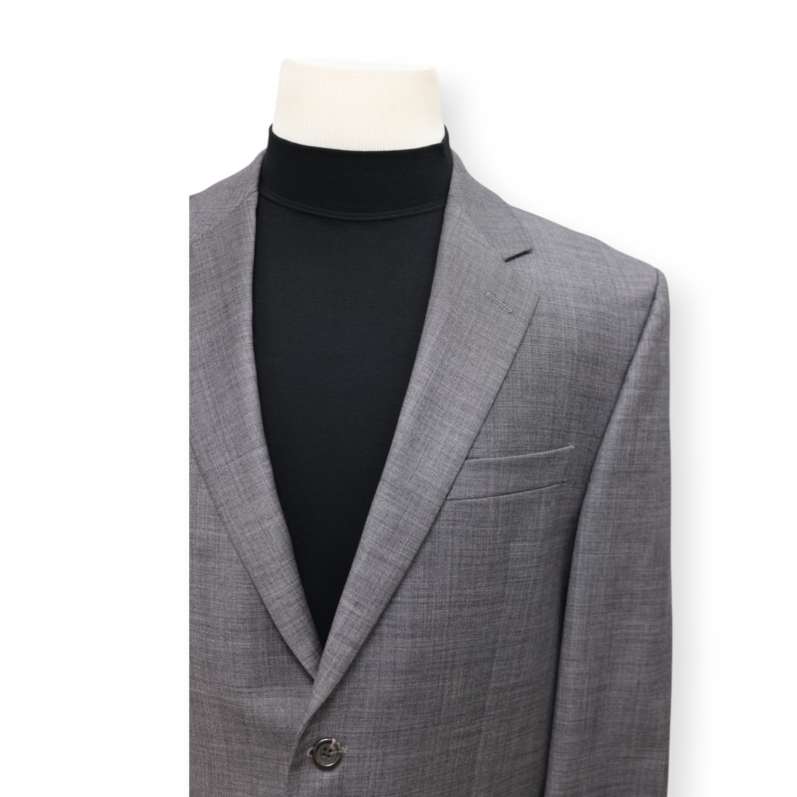 CHAPS mens solid gray 100% WOOL two button sport … - image 3