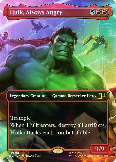 Foil Hulk, Always Angry (Borderless) [Marvel Super Heroes] MTG