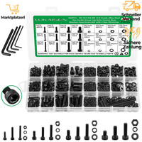 Schrauben Set M2 M3 M4 M5 Schwarz Zylinderkopfschrauben Muttern