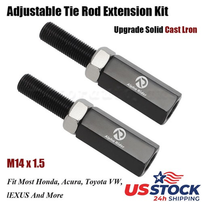 #ad Upgraded Adjustable Tie Rod Extension Kit M14 x 1.5 For Most Honda Acura Toyota $55.99