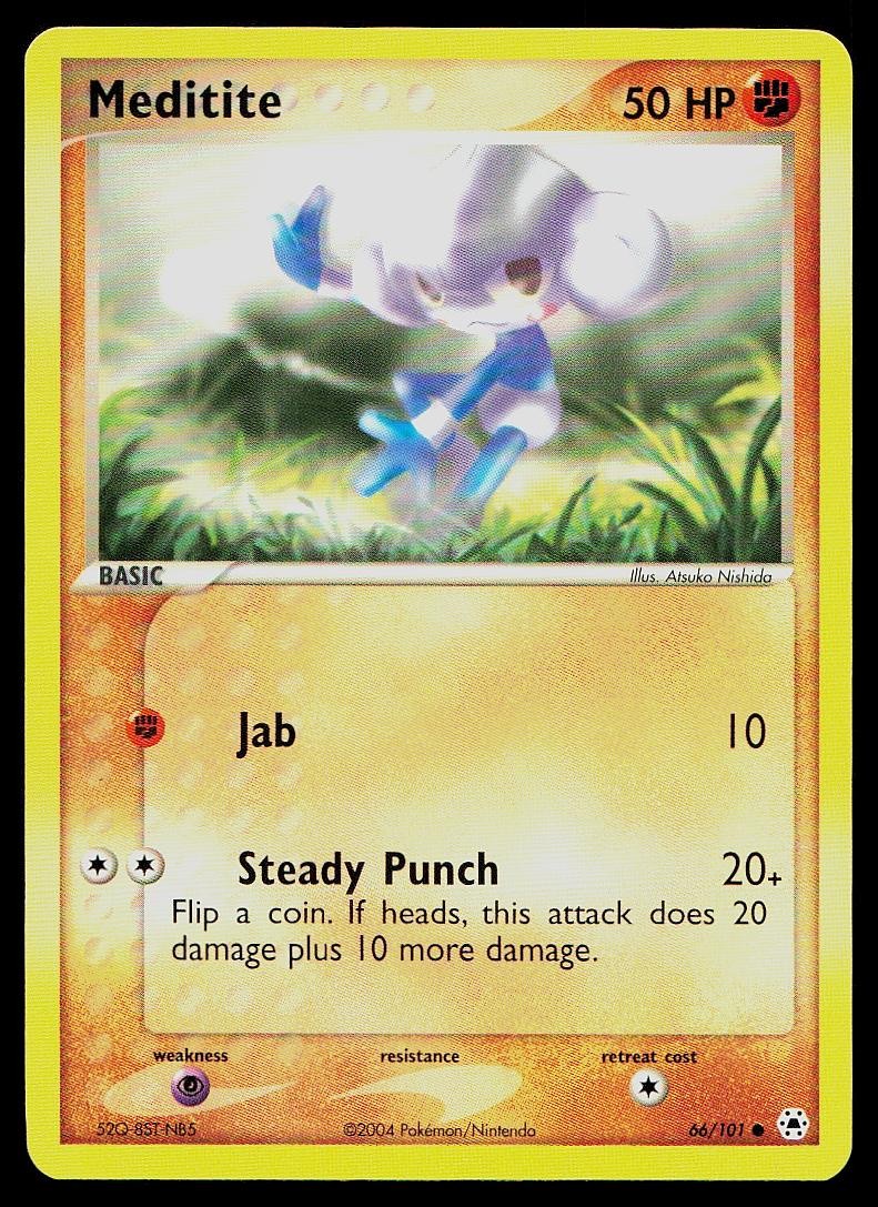 Pokemon Card Hidden Legends Meditite 66/101 Common