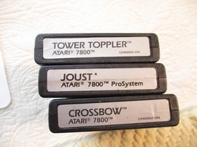Atari 7800 Cartridges + Manuals  - CROSSBOW; JOUST; TOWER TOPPLER - Tested