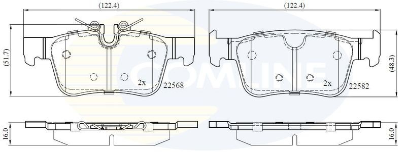 Brake Pad Set For Disc Rear Fits Volvo S60 S90 V60 V90 XC60 COMLINE CBP02375