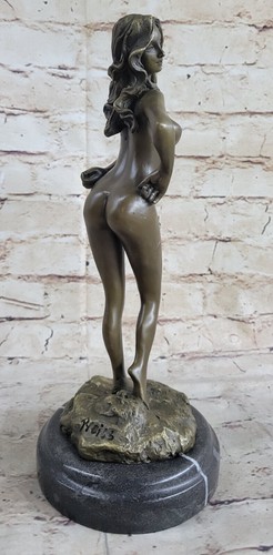 Magnifique figurine sculpture bronze femme nue nue faite main détaillée artwork art - Photo 6/10