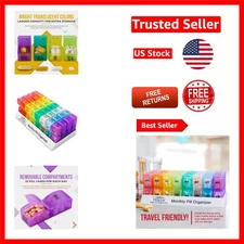 Effortless Medication Management - 31-Day AM/PM Pill Organizer with Locking Lids