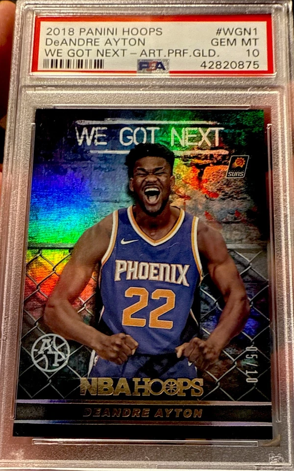 2018 Panini NBA Hoops Artist Proof GOLD Rookie DeAndre Ayton PSA 10 Gem #5/10 - Image 2 of 3