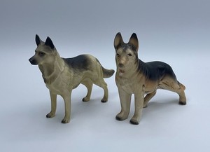 Rare Vintage German Shepherd Duo - 1950s Hartland & 1960s Japan Shepard.
