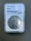 1987 Eagle MS 70 S$1 Coin