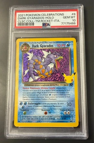 Pokemon Italian Dark Gyarados Celebrations Holo #8 PSA 10 Gem Mint