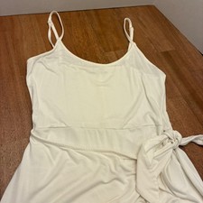 Express Bone White Sleeveless Dress Spaghetti Strap Tie Waist Wrap  Women Size S