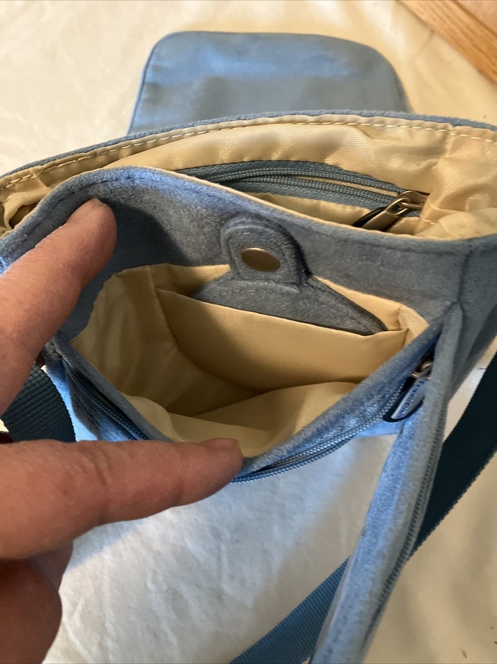 Travelon Blue Microfiber Polyester (faux suede) Crossbody Waist Bag eBay