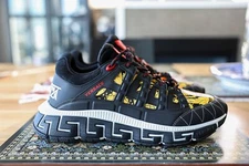 Versace Trigreca Low-Top Sneakers Black Men’s Size 42 (US 9) 100% Authentic