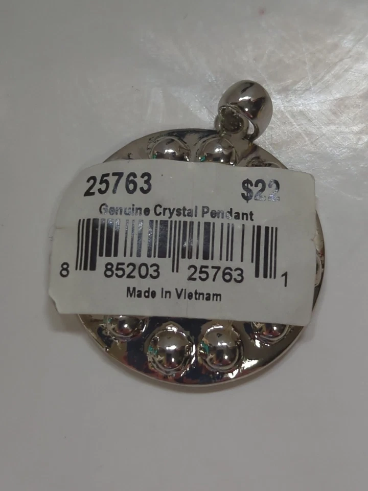 Colgante Vintage Cookie Lee Cristal Genuino Tono Plata Foto 2 de 3