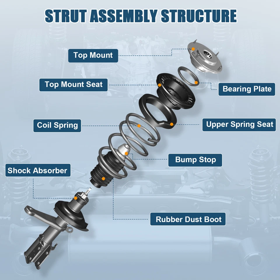 For 2007-13 Ford Expedition & Lincoln Navigator F+R Shocks Struts W/ Springs x4 Foto 2 de 4