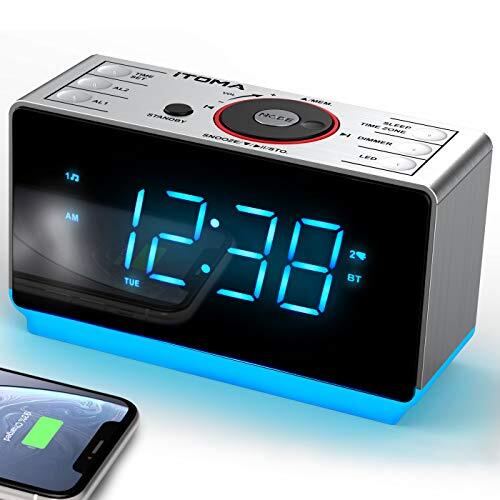 iTOMA Radiosveglia con Altoparlante Bluetooth, Digitale FM Radio, Doppia Sveglia - Foto 2 di 7