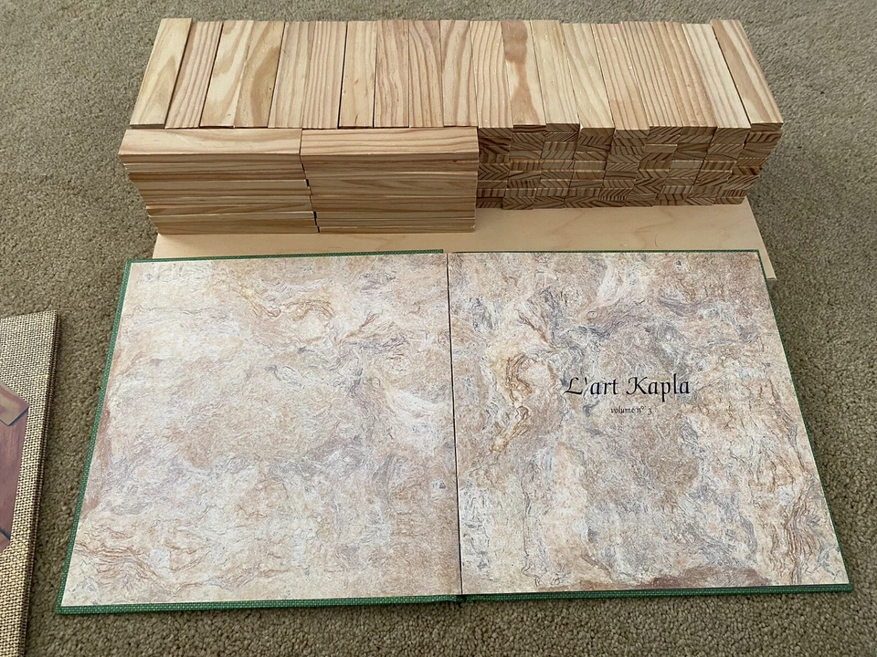 Over 200 Kapla Wood Blocks and 2 Kapla L’Art Design Books, Vintage Toy - Image 4 of 4