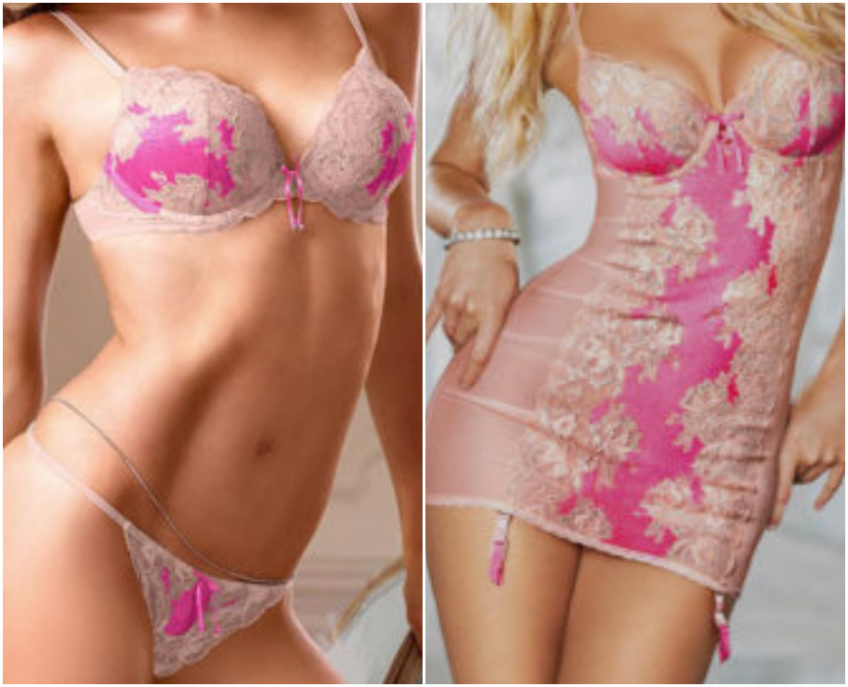Victoria's Secret Very Sexy Seduction Embellished Peony Pink Lace