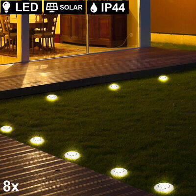 LED Außenlampen Solarlichter 8er Set Rasen Wiese Wegbeleuchtung Gartenlampen 