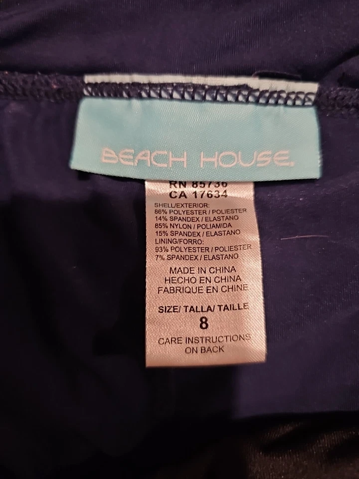 Beach House Size 8 Navy Pleated Swim Skort EUC - Image 2 of 3