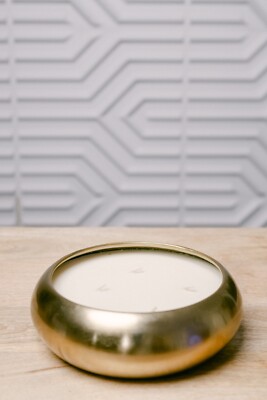Metal Decorative Candle - Jasmine Scented - 9'' X 9'' X 3'' - 60 oz - 4 Wick - New