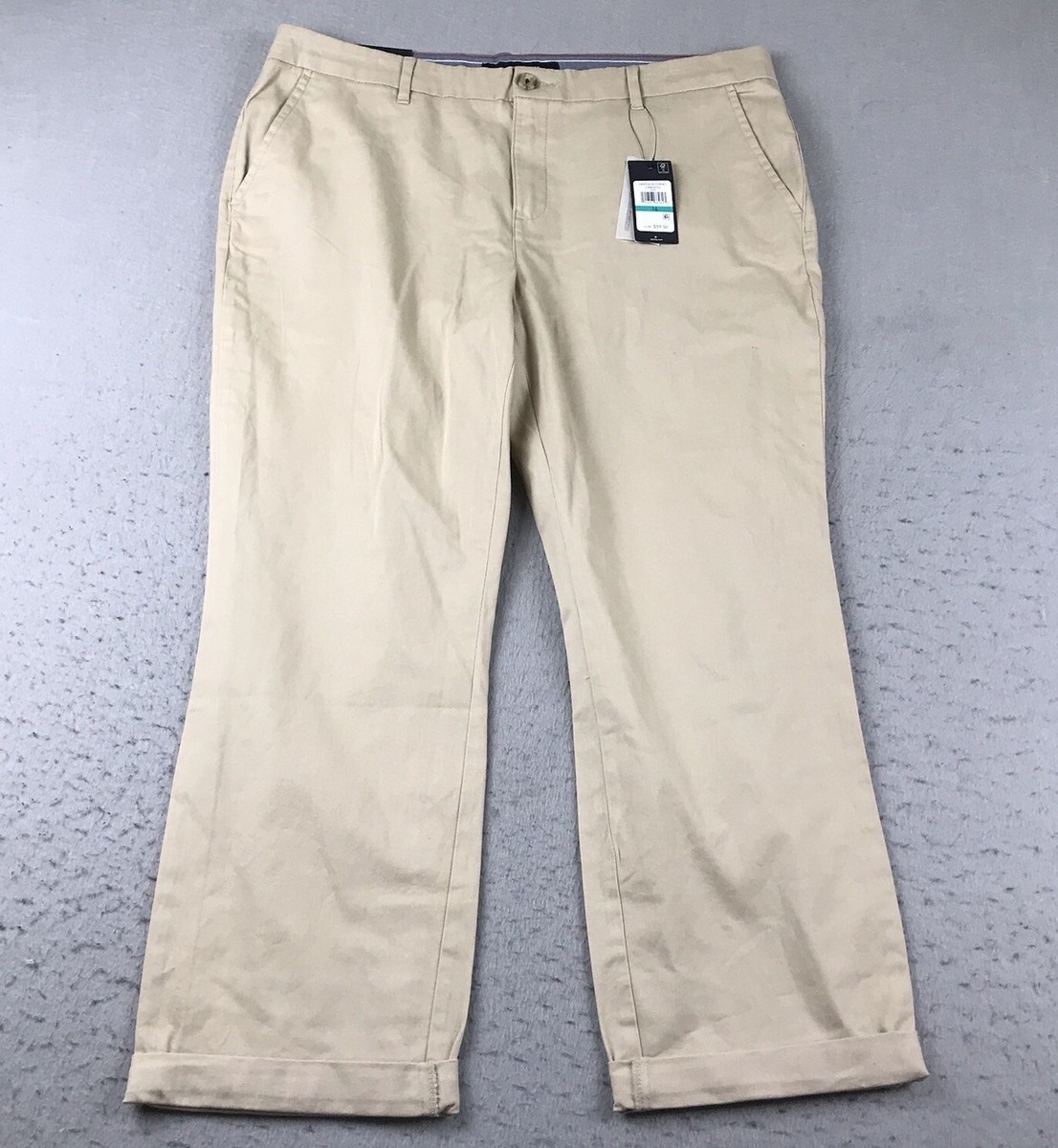 Tommy Hilfiger Pants Womens 16 Beige Hampton Stretch Slim Chino
