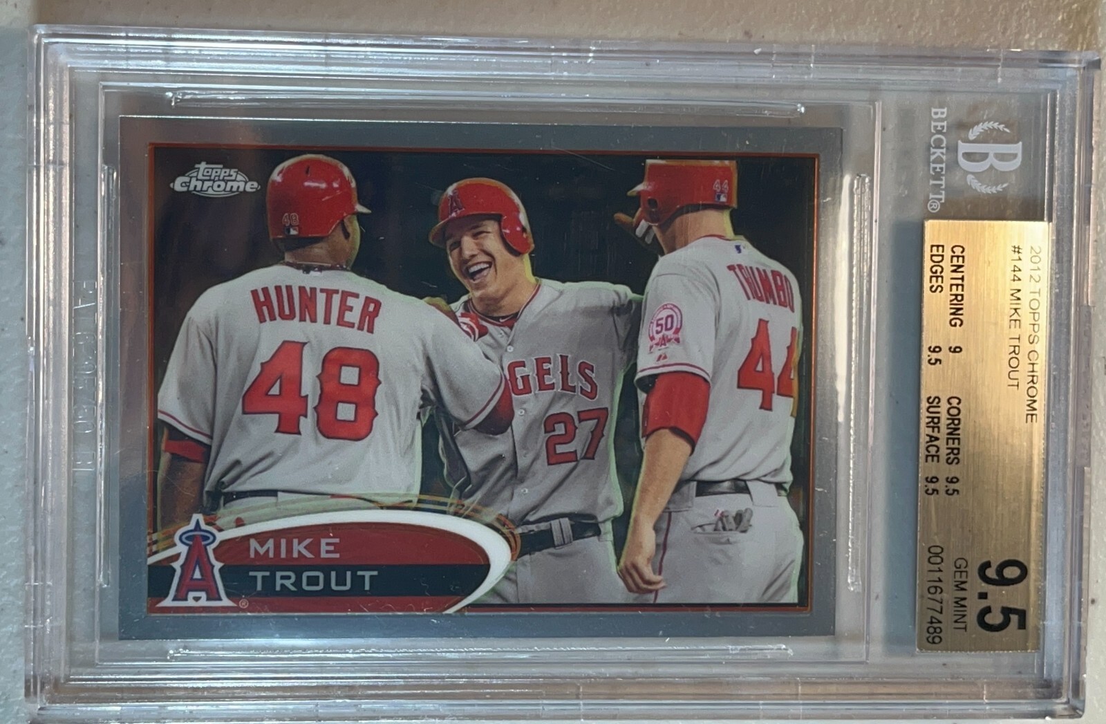 Mike Trout BGS 9.5 2012 Topps Chrome 2nd Year Base  Gem Mint #144 Angels