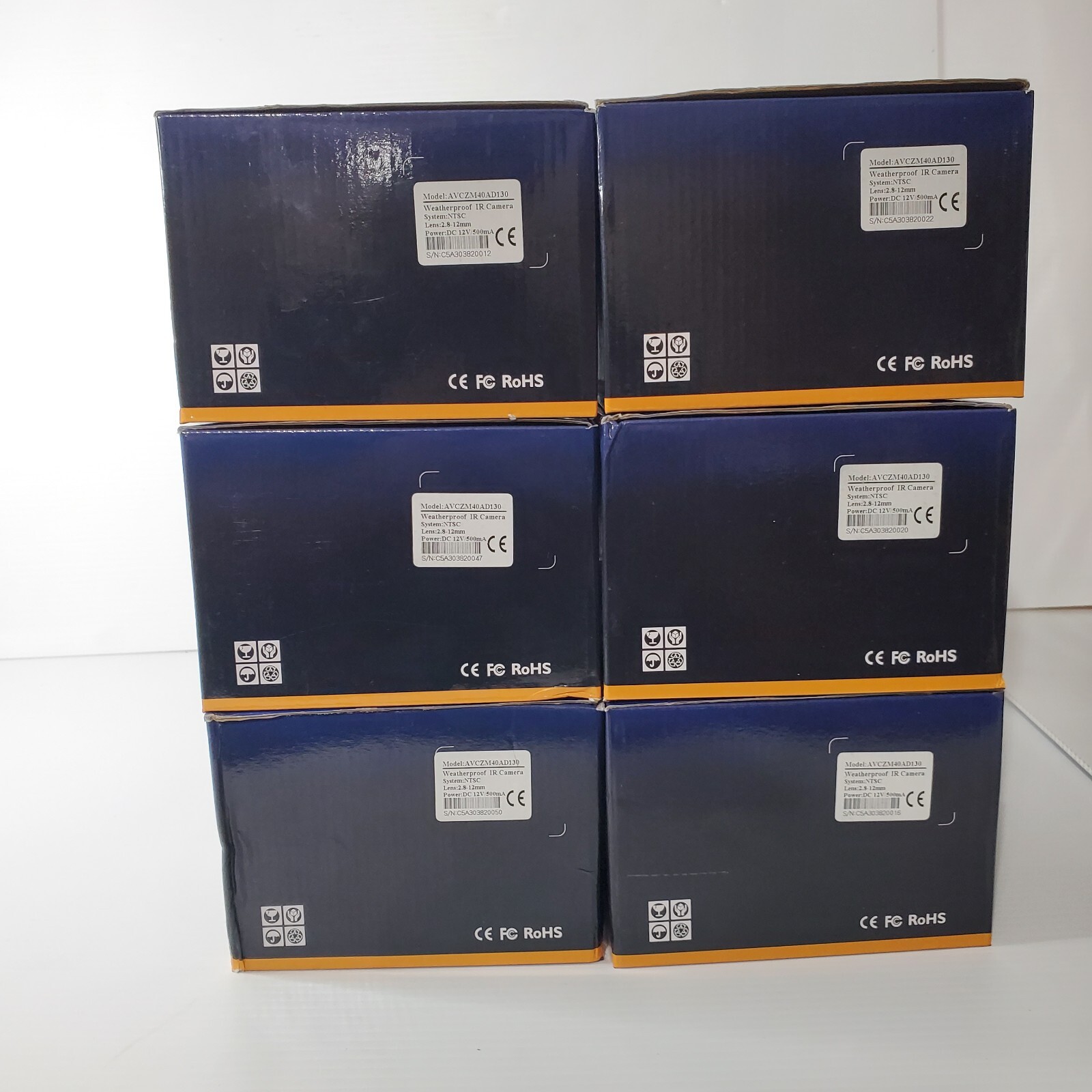Set Lot AVC Security Systems Camera LED Light Weatherproof IR CCTV AVCZM40AD130