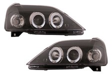 LED Angel Eyes Scheinwerfer für Dacia Logan 2004-2008 Schwarz Headlights