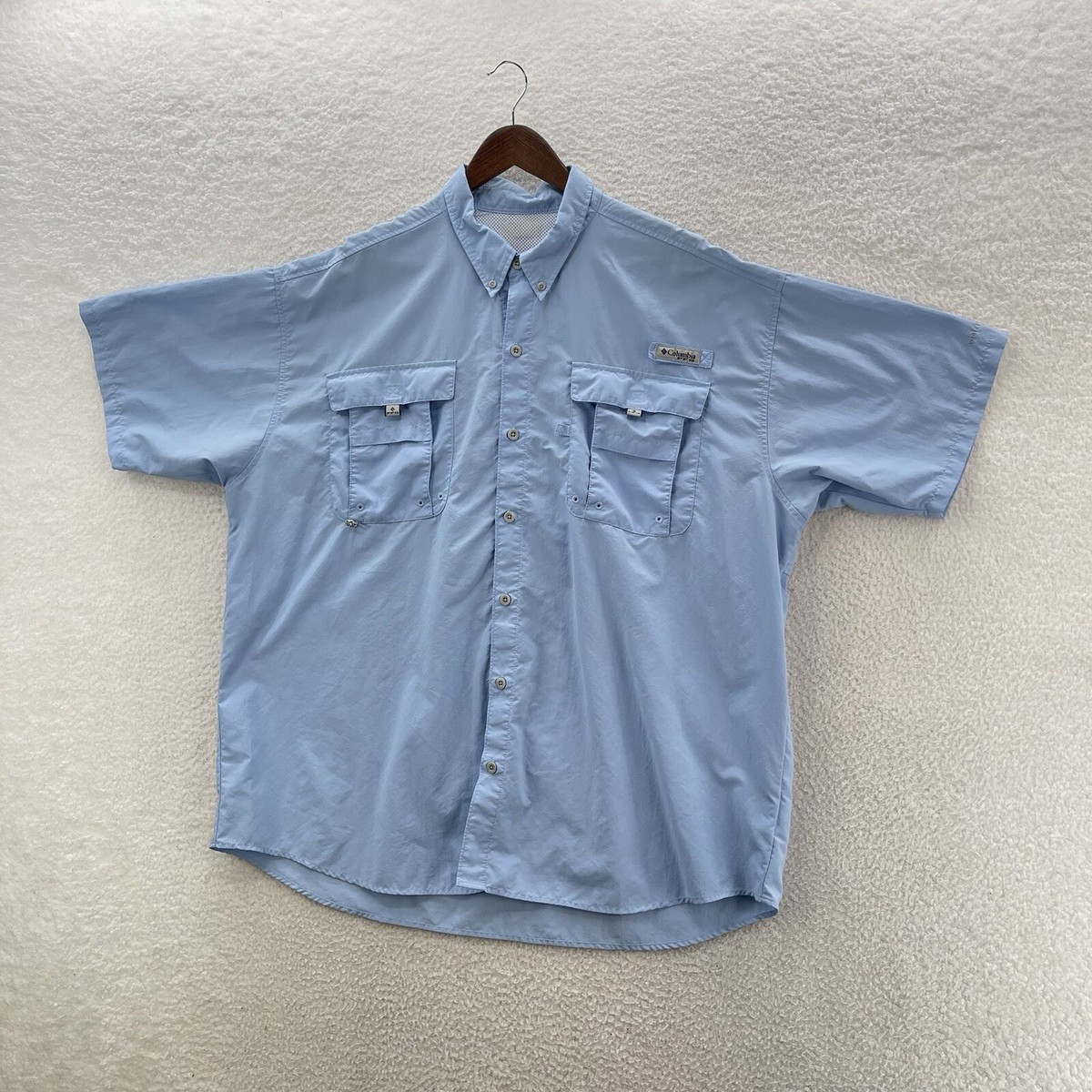Chemise Columbia PFG Homme XS Bleue – Pêche Ventilée Poches Extérieur