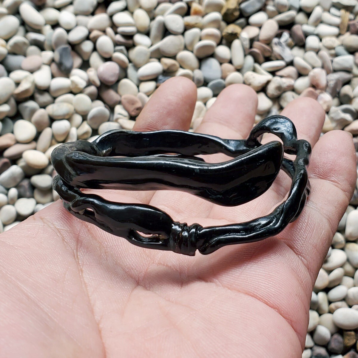 Genuine Handmade Coral Bangle Indonesian Black Akar Bahar Bracelet