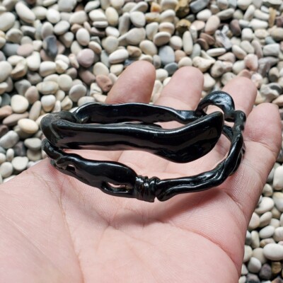 Genuine Handmade Coral Bangle Indonesian Black Akar Bahar Bracelet
