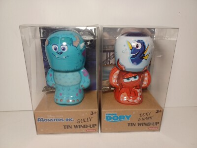 Disney Pixar Monsters Inc Sully & Hank w/Dory Tin Wind Up Toys 2016