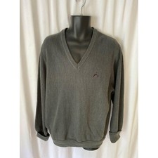 Men's VTG IZOD V-Neck Golf Sweater size Large Dark Gray USA