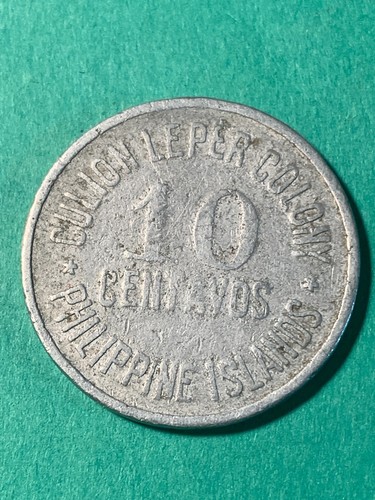 PHILIPPINES CULION LEPER COIN 1920 TEN CENTAVO KM-9 #810 - Picture 2 of 2