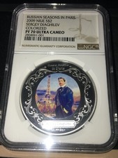 2009  Niue, Russian Seasons in Paris ; Set of  3x 1 Oz .999Ag NGC**PF-70**